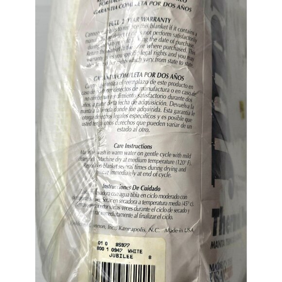 Vintage Jubilee Ivory Full Size 76 x 90 Thermal Blanket Year Round Comfort USA - Picture 10 of 10